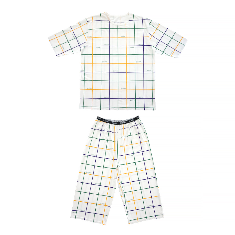 [21fw]Grid White : Capri Pants SET ▷45%할인